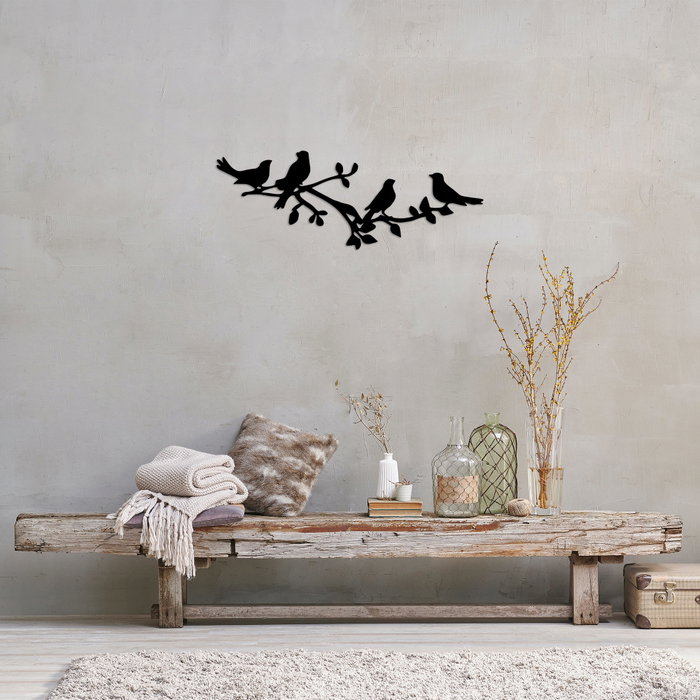 Wallity Birds On The Branc Escultura de Pared de Metal Negro Wallity Birds On The Branc Escultura de Pared de Metal Negro